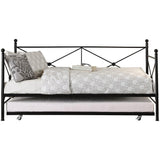 Jones Black Metal Modern Sleek Traditional Metal Daybed With Trundle - Ella Furniture
