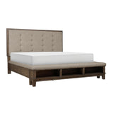 Gray Eastern Modern Traditional Upholstered Tufted King Panel Bedroom Set - Ella Furniture