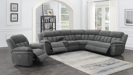 Bahrain Upholstered Power Glider Recliner Charcoal - Ella Furniture
