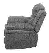 Bahrain Upholstered Glider Recliner Charcoal - Ella Furniture