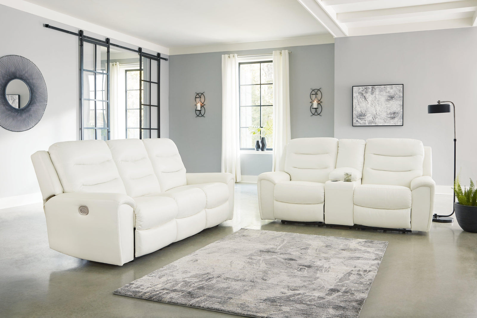 Warlin White Sofa And Loveseat - Ella Furniture