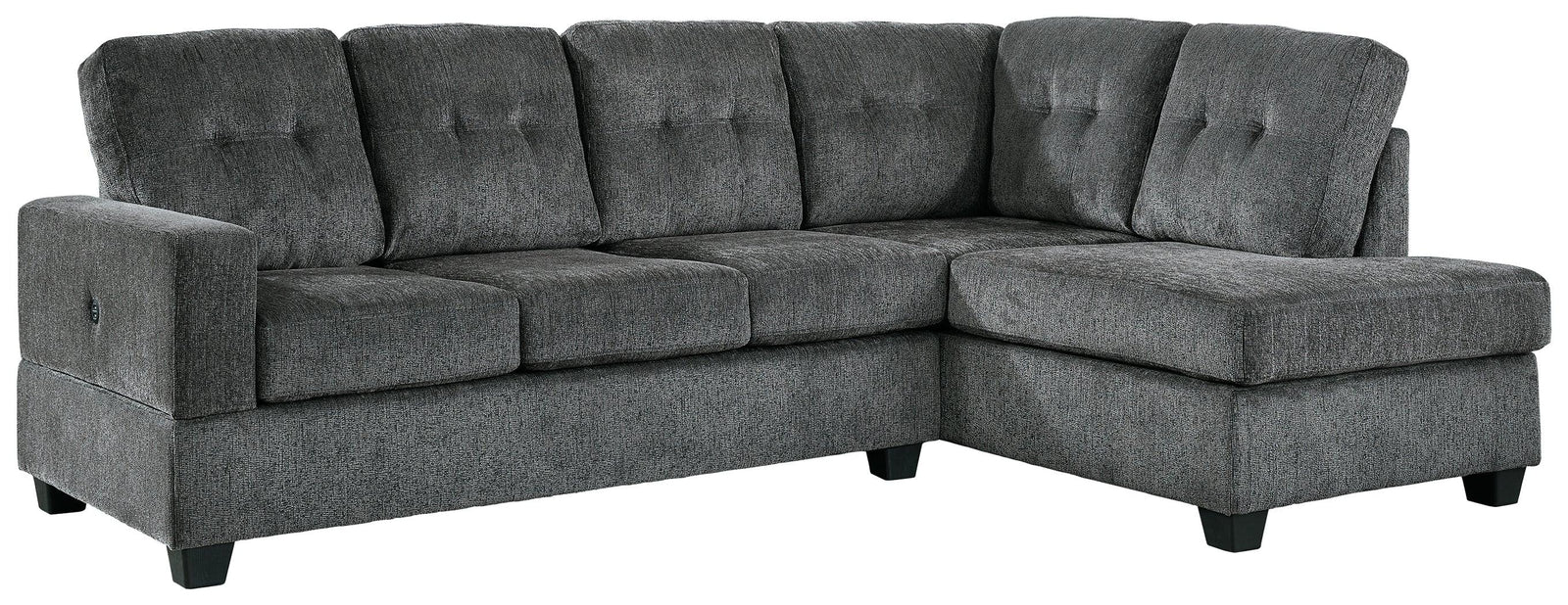 Kitler Smoke 2-Piece Sectional With Chaise - Ella Furniture