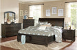 Begonia Graynish Brown Modern Contemporary Transitional Solid Wood Storage Sleigh Bedroom Set - Ella Furniture