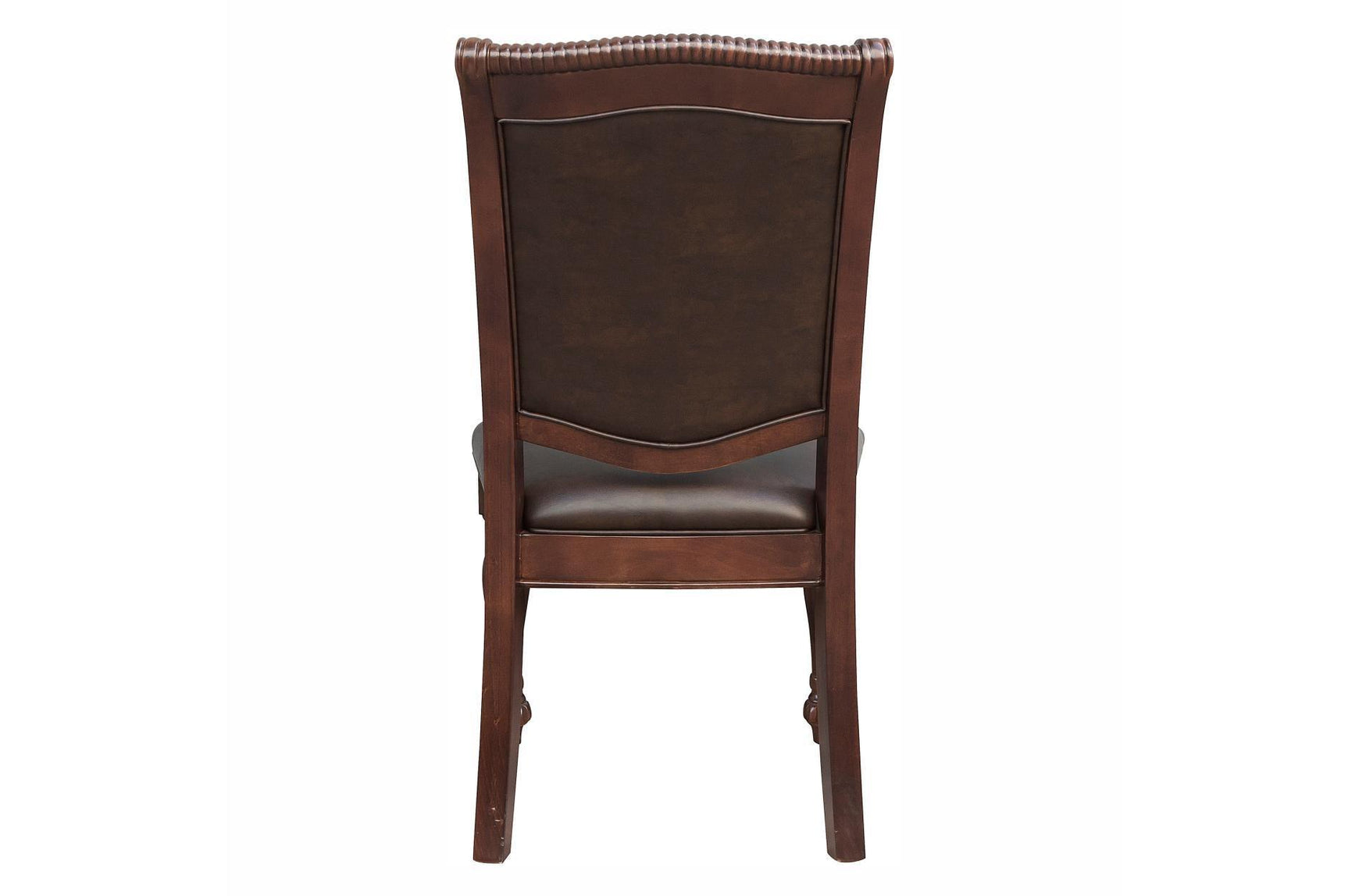 Lordsburg Brown Cherry Classic Solid Wood Faux Leather Upholstered Seat Round Dining Room Set - Ella Furniture
