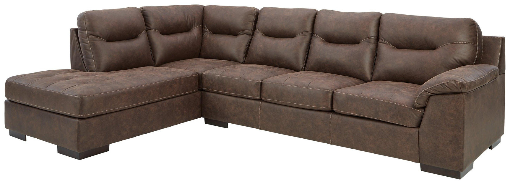 Maderla Walnut 2-Piece Sectional With Chaise 62002S1 - Ella Furniture