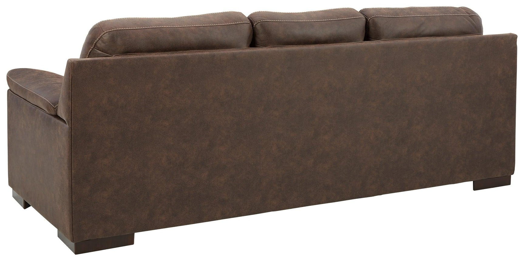 Maderla Walnut Faux Leather Sofa - Ella Furniture