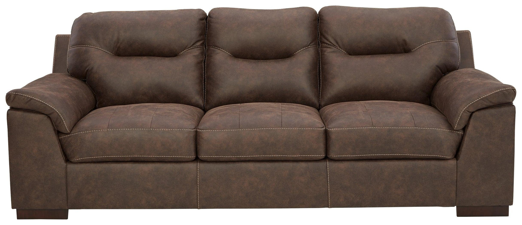 Maderla Walnut Faux Leather Sofa - Ella Furniture