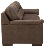 Maderla Walnut Faux Leather Sofa - Ella Furniture