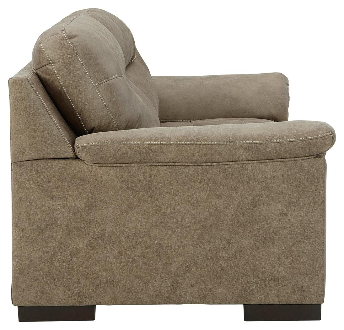 Maderla Pebble Faux Leather Loveseat - Ella Furniture