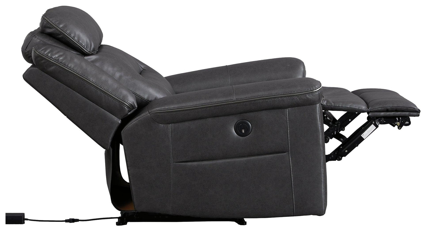 Mcadoo Charcoal Microfiber Power Recliner - Ella Furniture