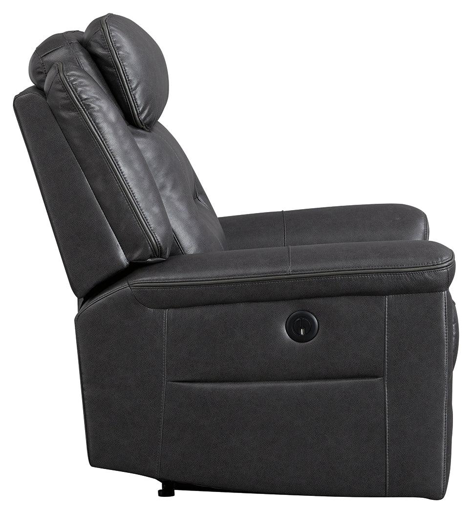 Mcadoo Charcoal Microfiber Power Recliner - Ella Furniture