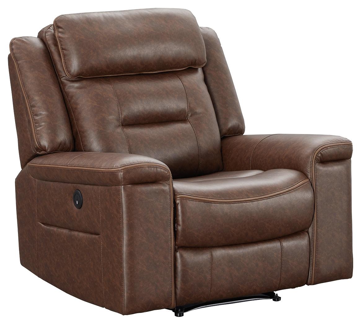 Mcadoo Caramel Microfiber Power Recliner - Ella Furniture