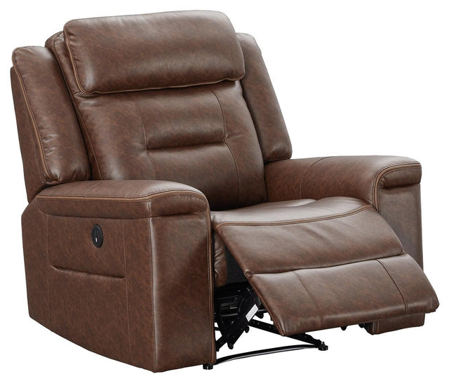 Mcadoo Caramel Microfiber Power Recliner - Ella Furniture