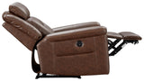 Mcadoo Caramel Microfiber Power Recliner - Ella Furniture