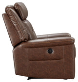 Mcadoo Caramel Microfiber Power Recliner - Ella Furniture