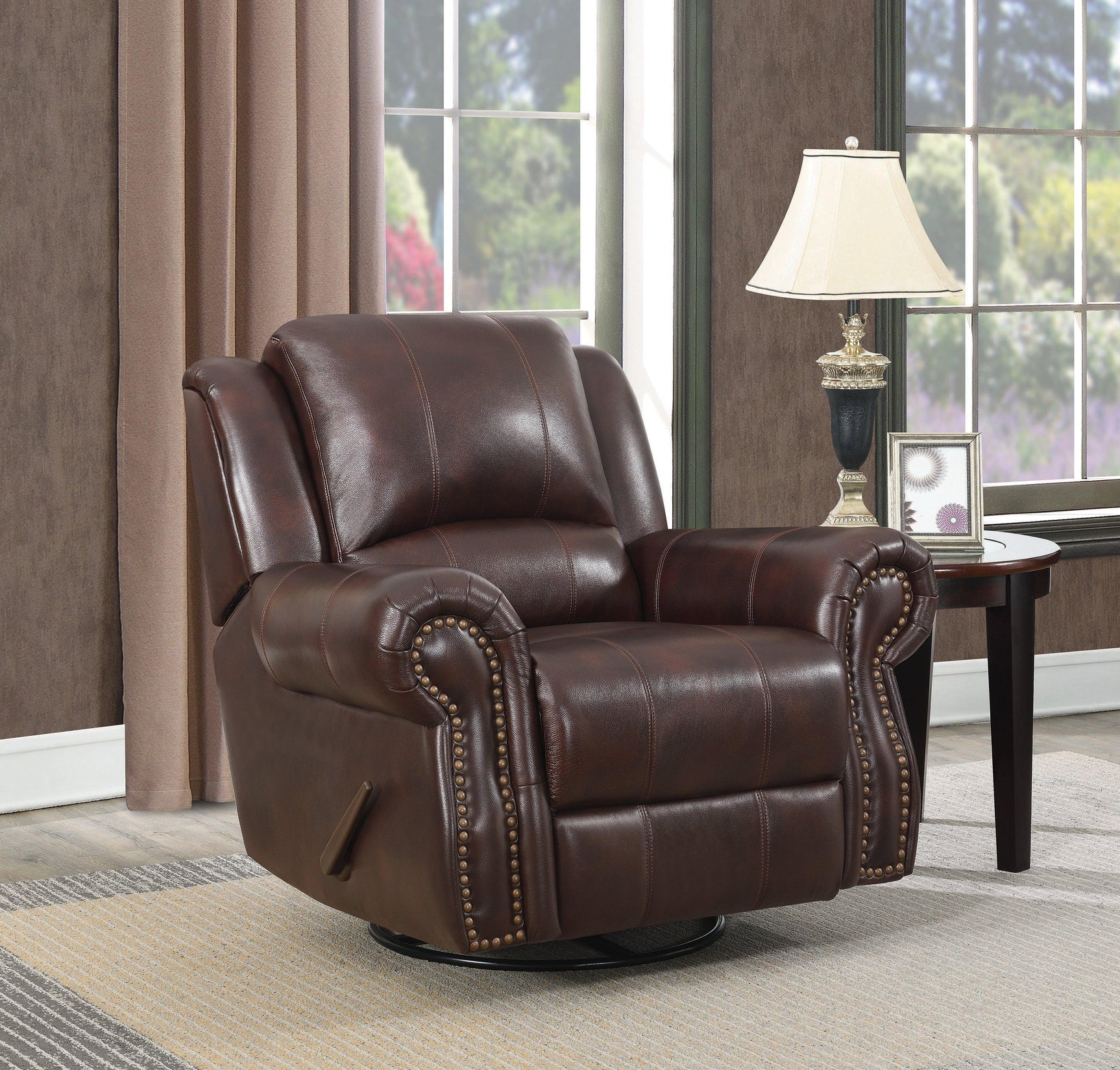 Laney End Table Deep Merlot And Clear - Ella Furniture
