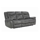 Conrad Upholstered Motion Glider Recliner Grey - Ella Furniture