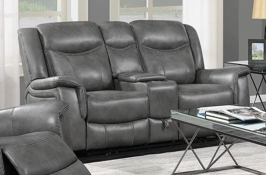 Conrad Upholstered Motion Glider Recliner Grey - Ella Furniture