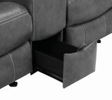Conrad Upholstered Motion Loveseat Cool Grey - Ella Furniture