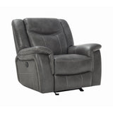 Conrad Upholstered Motion Glider Recliner Grey - Ella Furniture