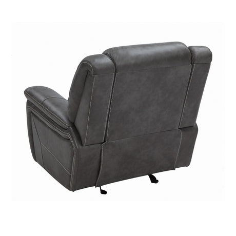Conrad Upholstered Motion Glider Recliner Grey - Ella Furniture