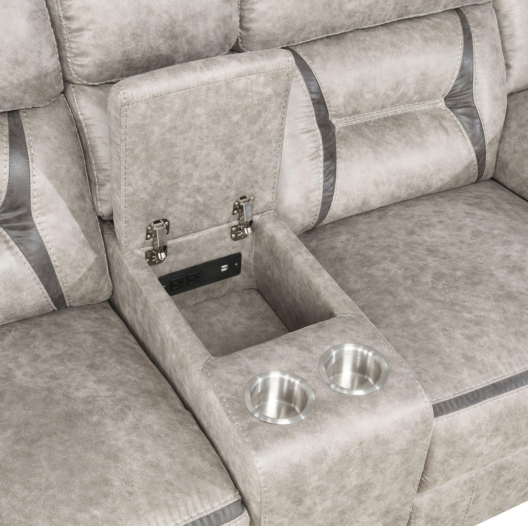 Greer Upholstered Tufted Back Motion Sofa - Ella Furniture
