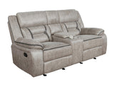 Greer Upholstered Tufted Back Motion Sofa - Ella Furniture