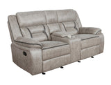 Greer Upholstered Tufted Back Glider Loveseat - Ella Furniture