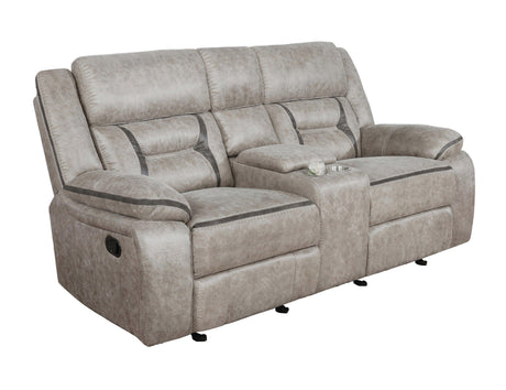 Greer Upholstered Tufted Back Glider Loveseat - Ella Furniture