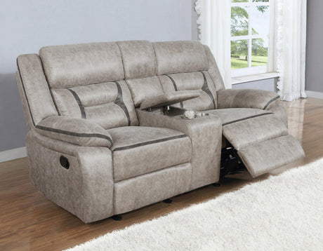 Greer Upholstered Tufted Back Glider Loveseat - Ella Furniture