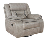 Greer Upholstered Tufted Back Glider Recliner - Ella Furniture