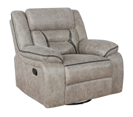 Greer Upholstered Tufted Back Glider Recliner - Ella Furniture