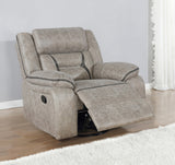 Greer Upholstered Tufted Back Glider Recliner - Ella Furniture