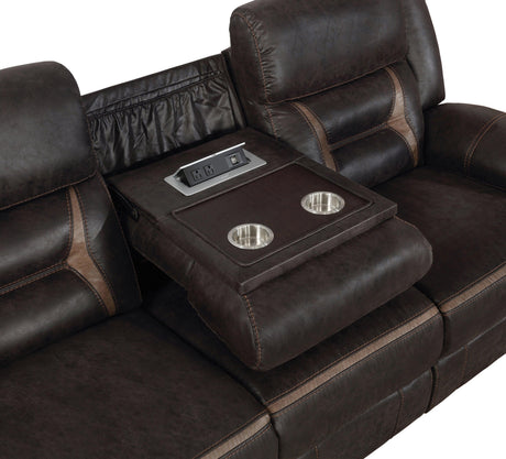 Greer Upholstered Tufted Back Motion Sofa 651354 - Ella Furniture