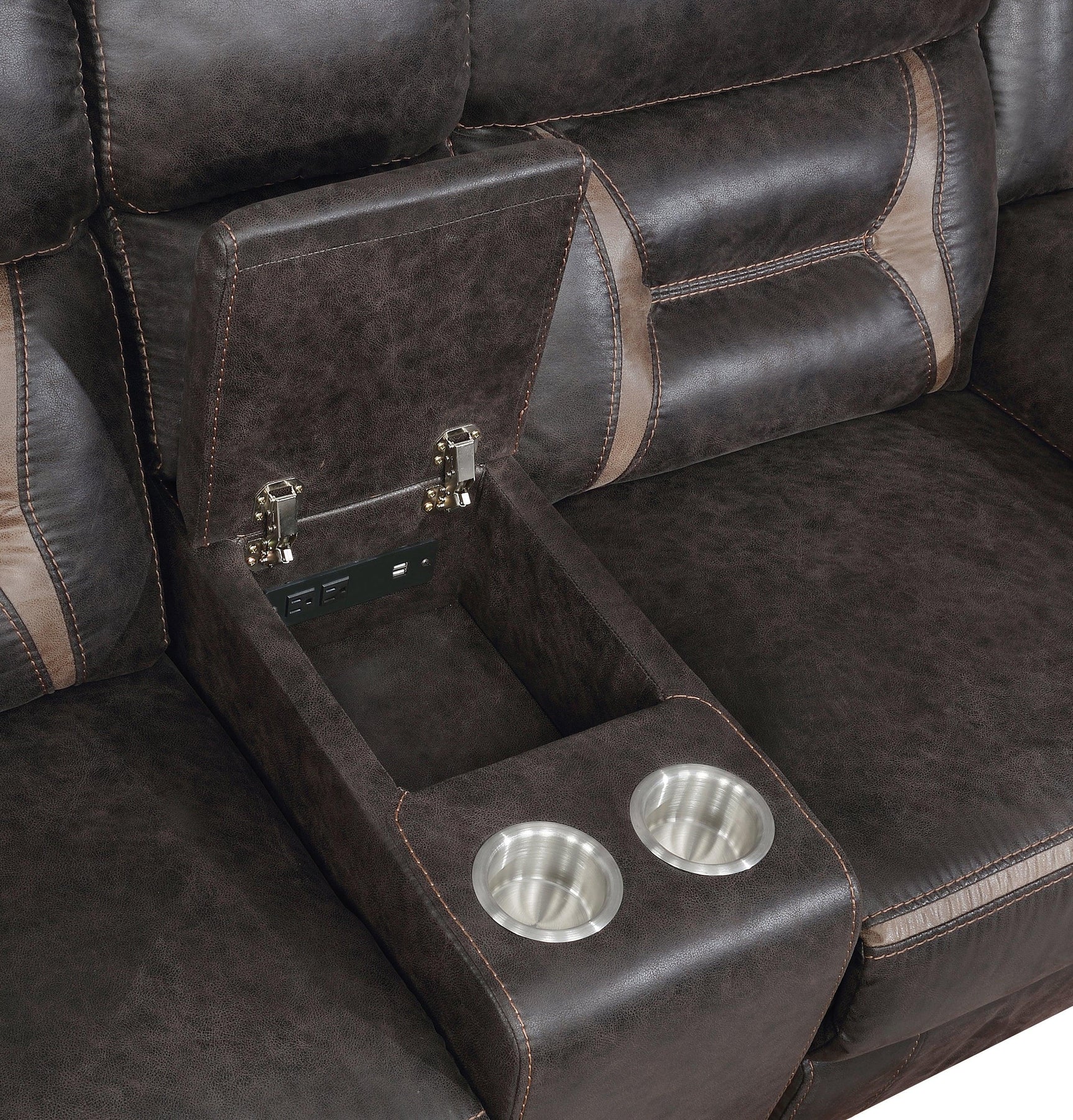 Greer Upholstered Tufted Back Motion Sofa 651354 - Ella Furniture