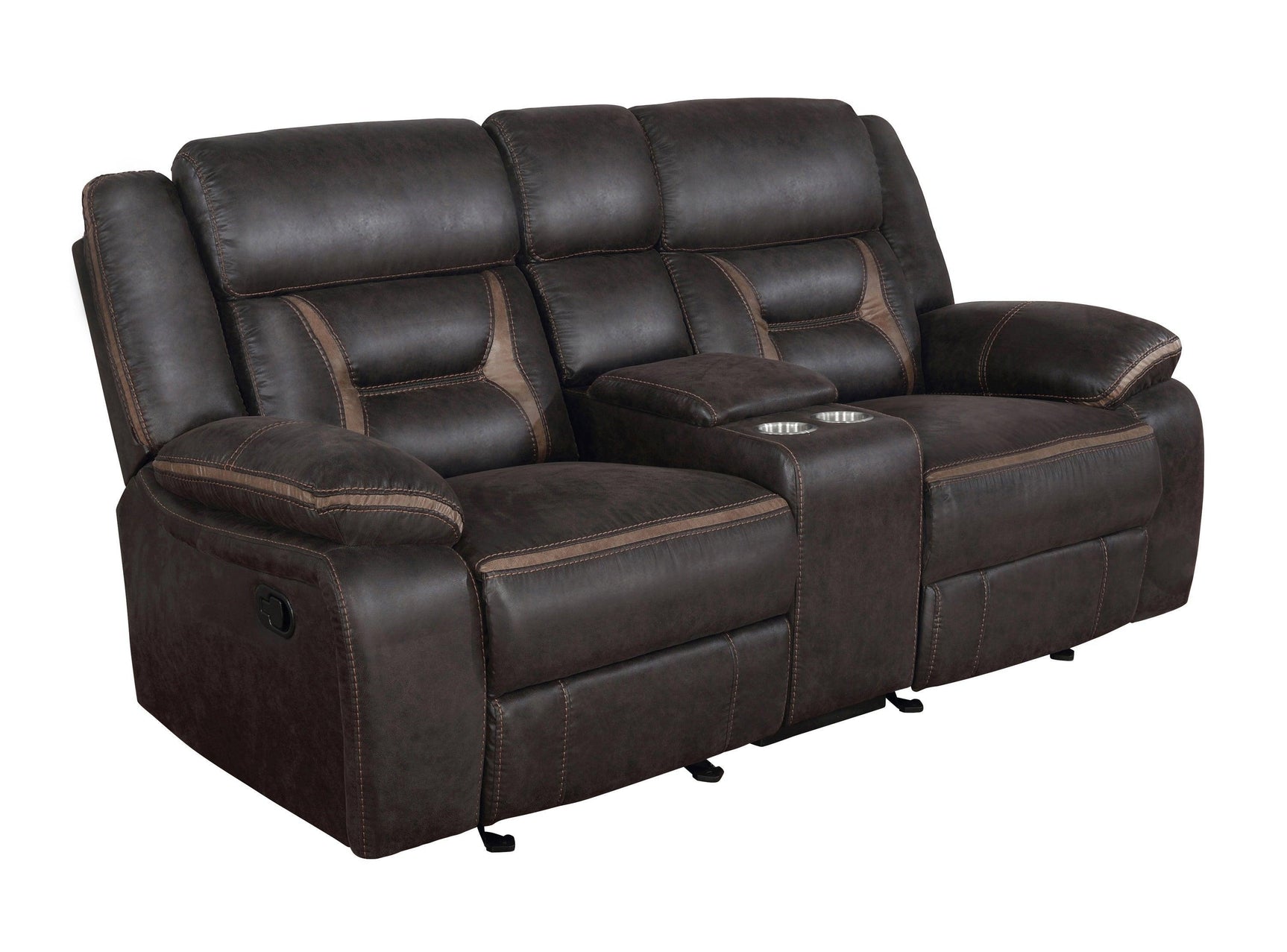Greer Upholstered Tufted Back Glider Loveseat 651355 - Ella Furniture