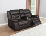 Greer Upholstered Tufted Back Glider Loveseat 651355 - Ella Furniture