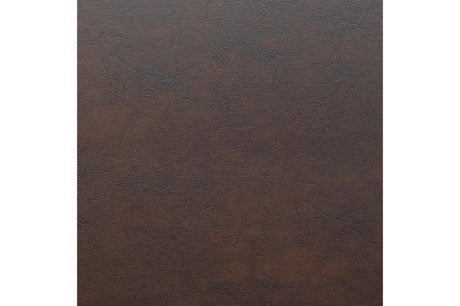 Lordsburg Brown Cherry Classic Solid Wood Faux Leather Upholstered Seat Round Dining Room Set - Ella Furniture