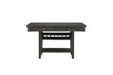 Baresford Gray Finish Contemporary Solid Wood Fabric Upholstery Storage Square Dining Room Set - Ella Furniture