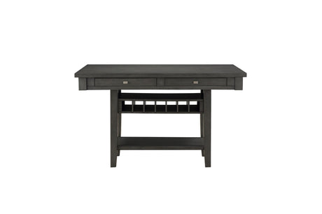 Baresford Gray Finish Contemporary Solid Wood Fabric Upholstery Storage Square Dining Room Set - Ella Furniture