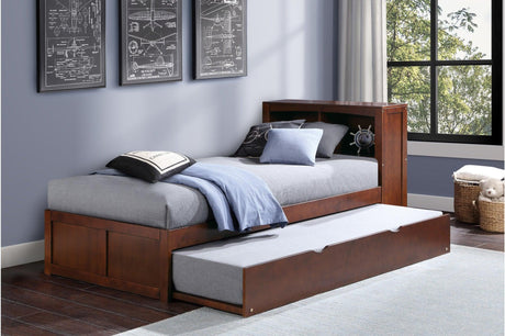 Rowe Dark Cherry Modern Contemporary Transitional Solid Wood Bookcase Youth Panel Bedroom Set - Ella Furniture