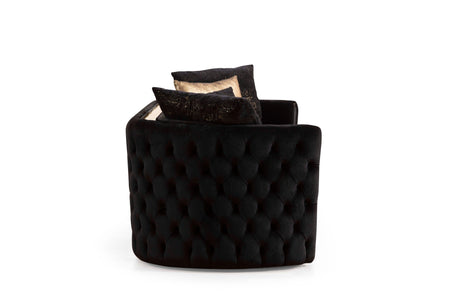 Sofia Black Velvet Sofa & Loveseat - Ella Furniture