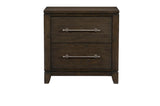 Griggs Dark Brown Modern Contemporary Acacia Veneer And Solid Wood Panel Bedroom Set - Ella Furniture