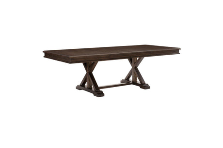 Cardano Charcoal Traditional Solid Wood Fabric Upholstery Seat Rectangular Dining Room Set - Ella Furniture
