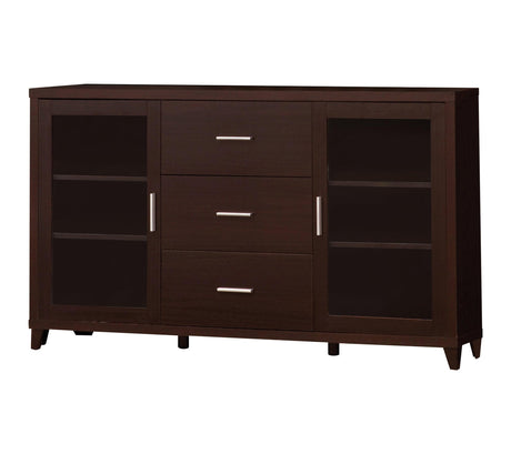 Lewes 2-Door Tv Stand With Adjustable Shelves Cappuccino - Ella Furniture