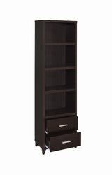 Lewes 2-Drawer Media Tower Cappuccino - Ella Furniture