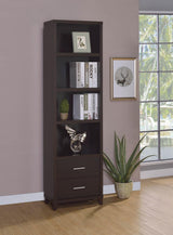 Lewes 2-Drawer Media Tower Cappuccino - Ella Furniture