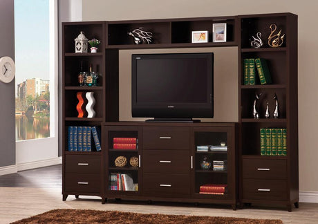 Lewes 2-Drawer Media Tower Cappuccino - Ella Furniture