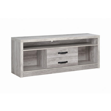 Burke 2-Drawer Tv Console Grey Driftwood - Ella Furniture