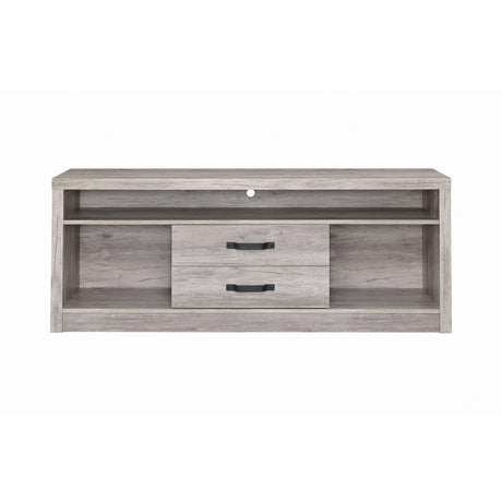 Burke 2-Drawer Tv Console Grey Driftwood - Ella Furniture